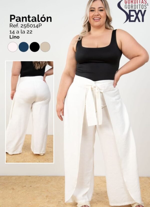 PANTALON ANCHO CON SOBREPUESTO 14-22 256014P